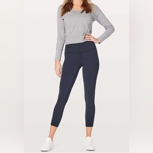 LULULEMON ATHLETICA Ladies Women’s Size 4 Navy Blue Align Cropped Leggings